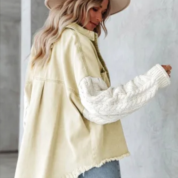 New denim cable knit jacket - Picture 3 of 16